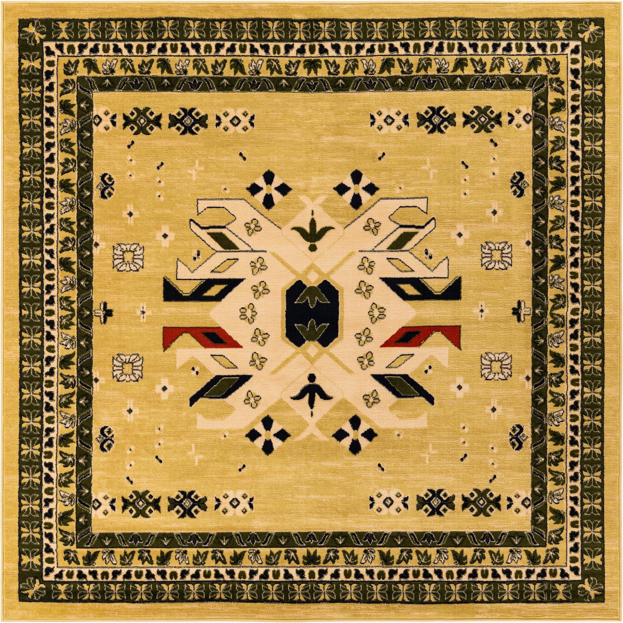 7' 10 x 7' 10 Heriz Design Square Rug