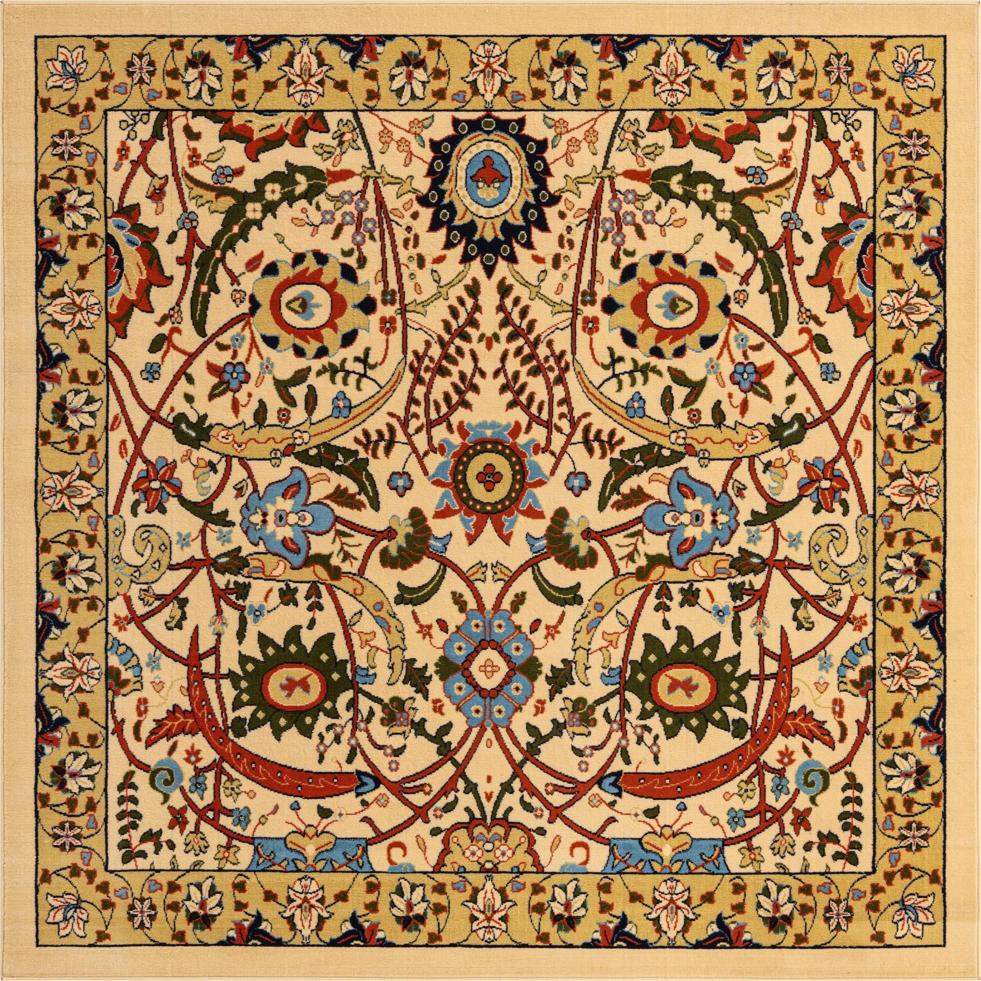 Primary image 7' 10 x 7' 10 Isfahan Design Square Rug