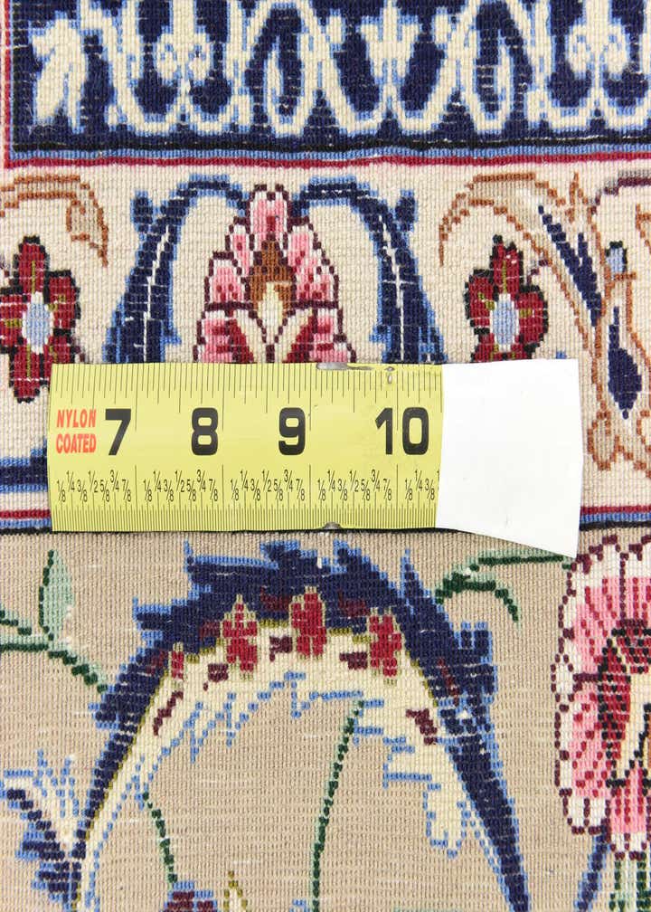 6' 7 x 6' 8 Hand Knotted Isfahan Persian Square Rug