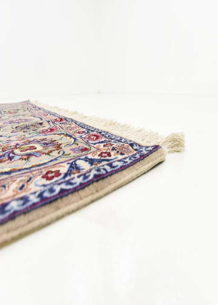 6' 7 x 6' 8 Hand Knotted Isfahan Persian Square Rug