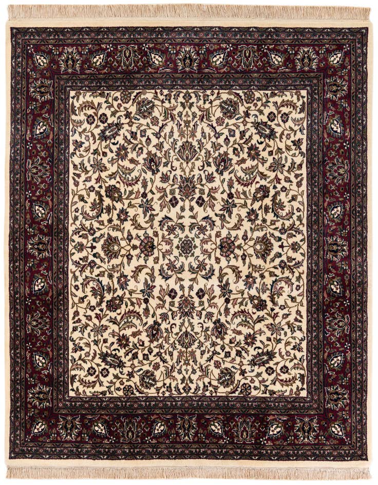 Detail image of 6' 2 x 7' 1 Hand Knotted Kashan Oriental Wool Square Rug