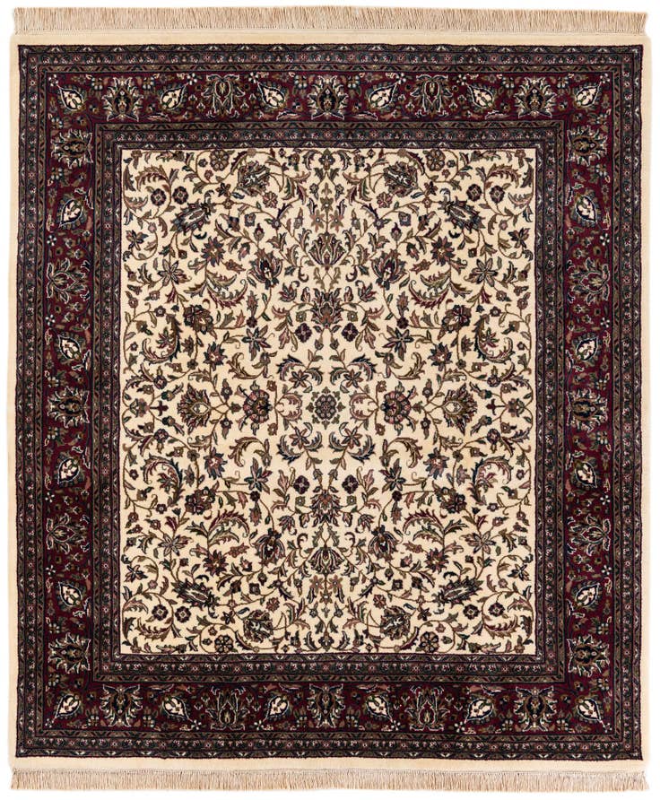 Detail image of 6' 2 x 7' 1 Hand Knotted Kashan Oriental Wool Square Rug
