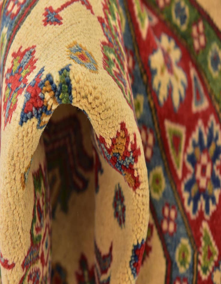 Detail image of 3' 2 x 3' 3 Hand Knotted Kazak Square Rug