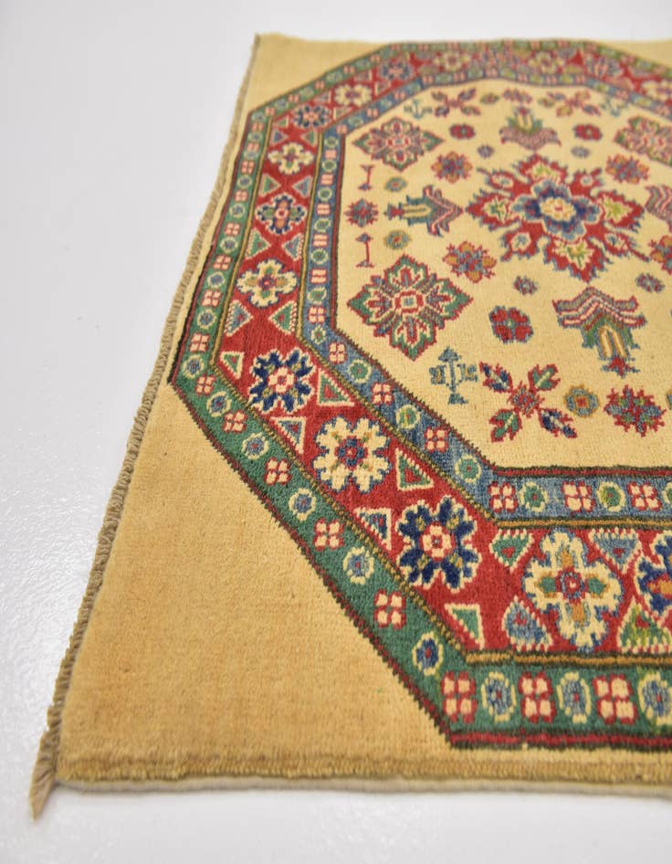 Detail image of 3' 2 x 3' 3 Hand Knotted Kazak Square Rug
