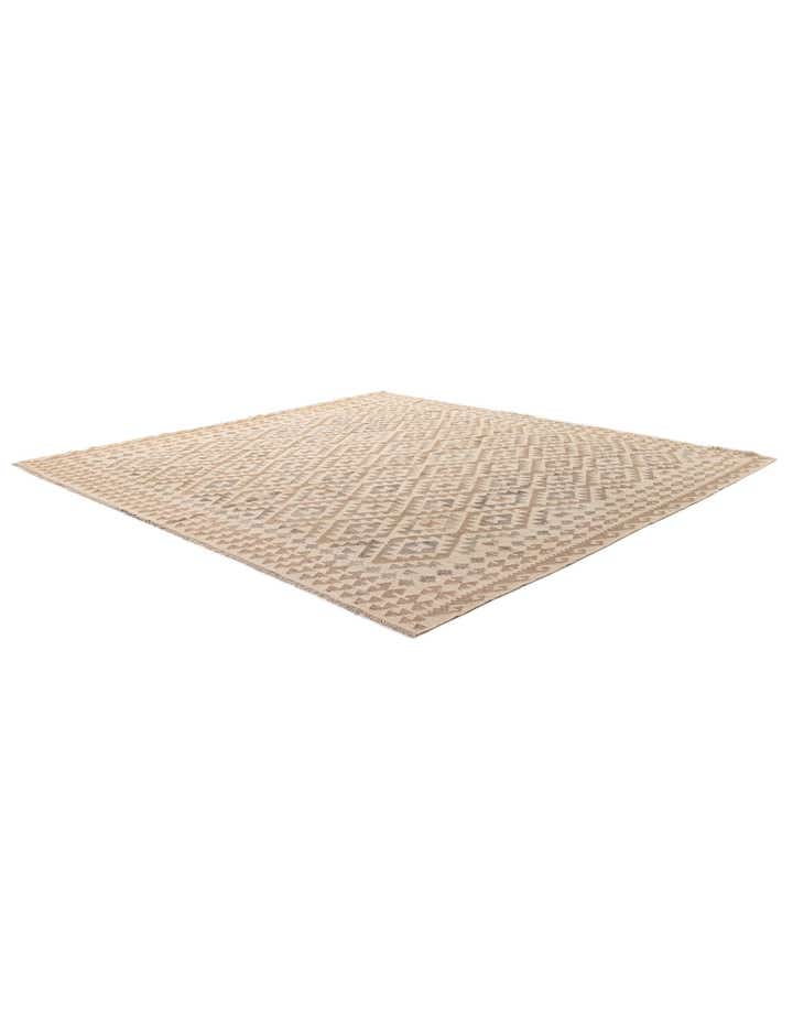 9' 9 x 10' 2 Hand Woven Kilim Maymana Wool Square Rug