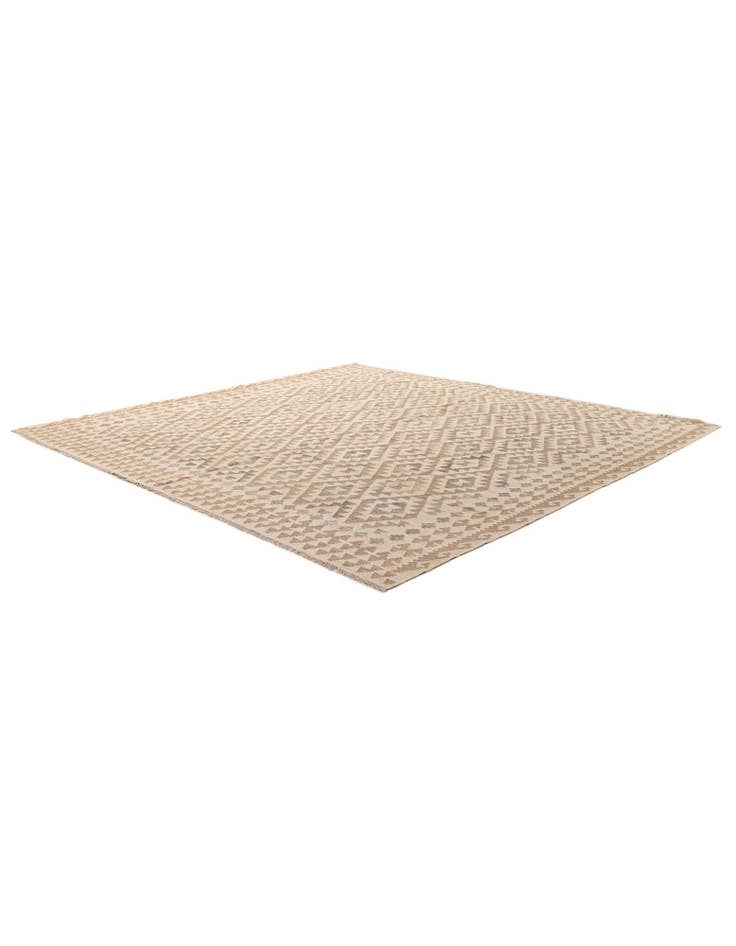 Detail image of 9' 9 x 10' 2 Hand Woven Kilim Maymana Wool Square Rug