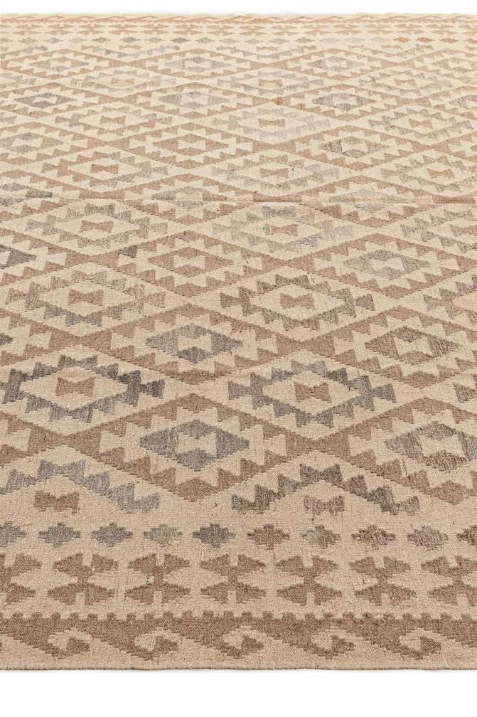 9' 9 x 10' 2 Hand Woven Kilim Maymana Wool Square Rug