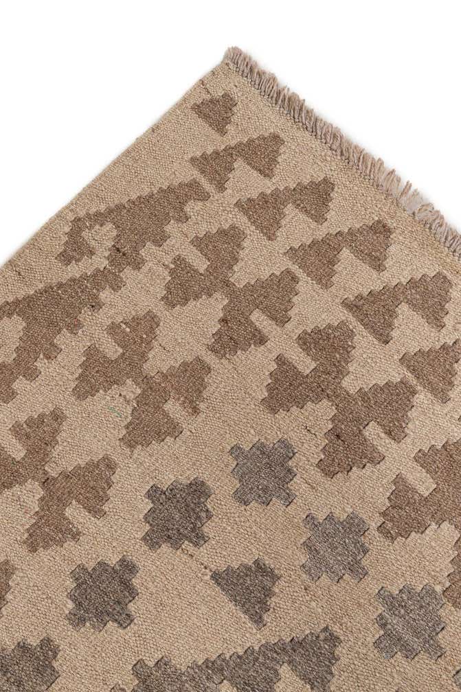 9' 9 x 10' 2 Hand Woven Kilim Maymana Wool Square Rug