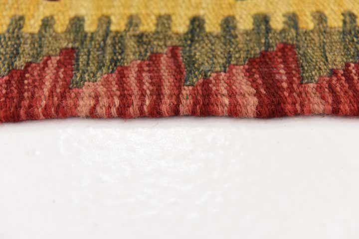 3' 1 x 3' 7 Hand Woven Kilim Maymana Wool Square Rug