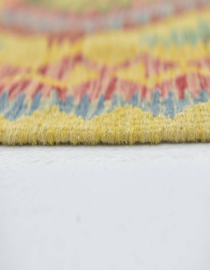 Detail image of 3' 2 x 3' 5 Hand Woven Kilim Maymana Wool Square Rug
