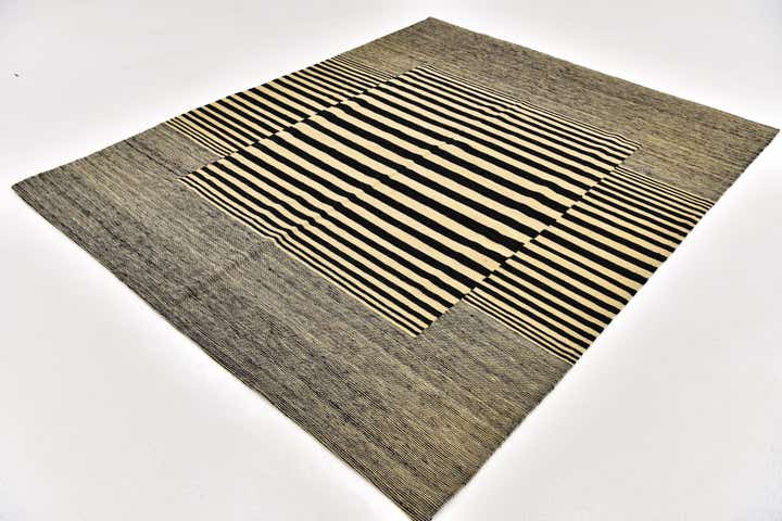 6' x 7' 6 Hand Woven Kilim Modern Wool Square Rug