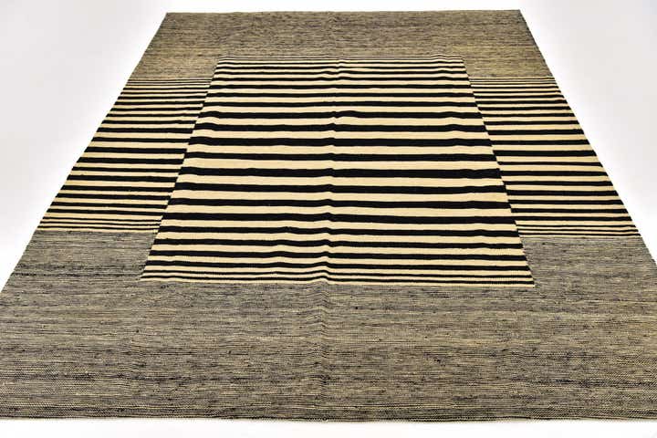 6' x 7' 6 Hand Woven Kilim Modern Wool Square Rug