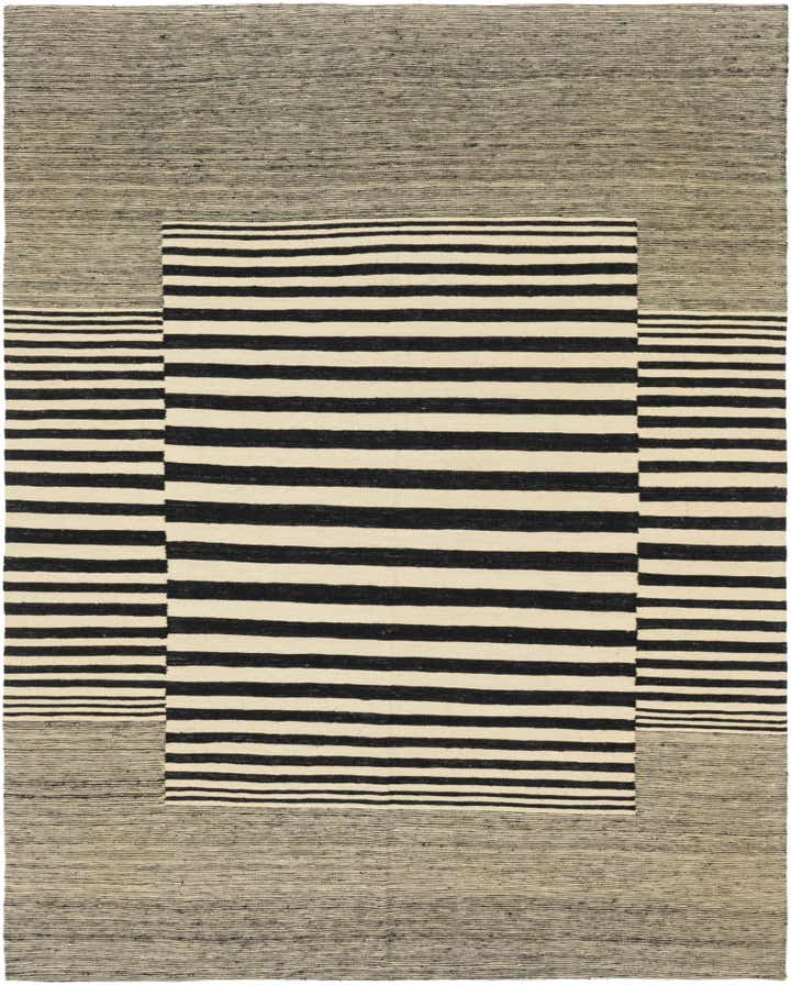 6' x 7' 6 Hand Woven Kilim Modern Wool Square Rug