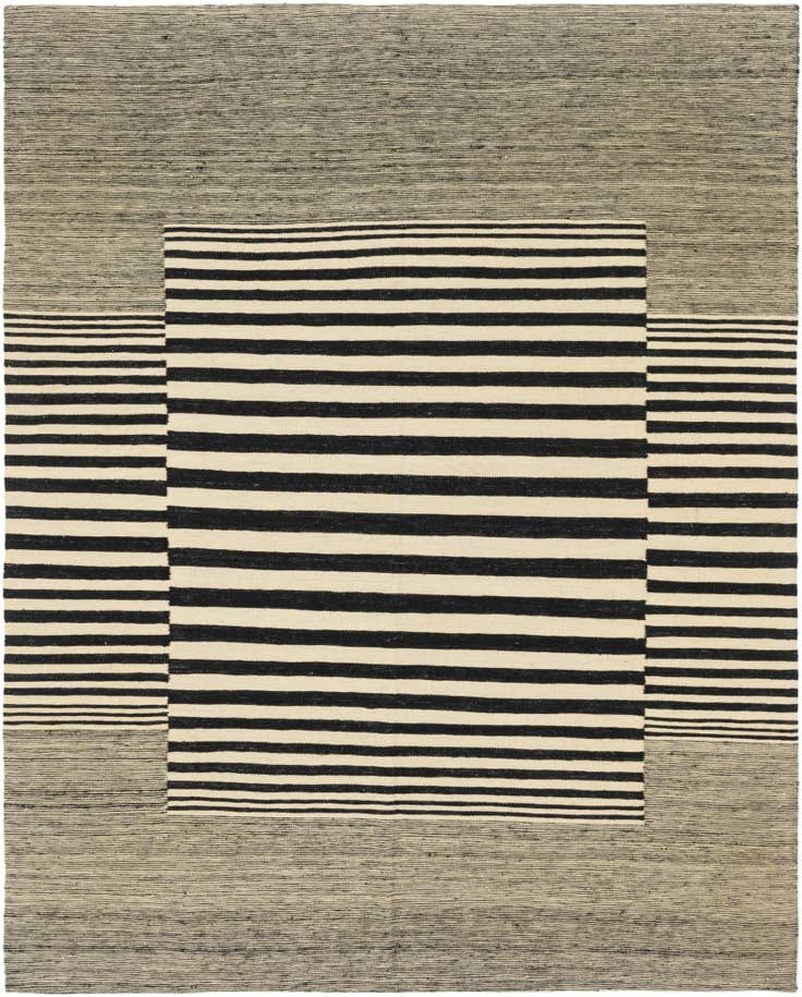Detail image of 6' x 7' 6 Hand Woven Kilim Modern Wool Square Rug