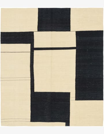 6' x 7' Hand Woven Kilim Modern Wool Square Rug