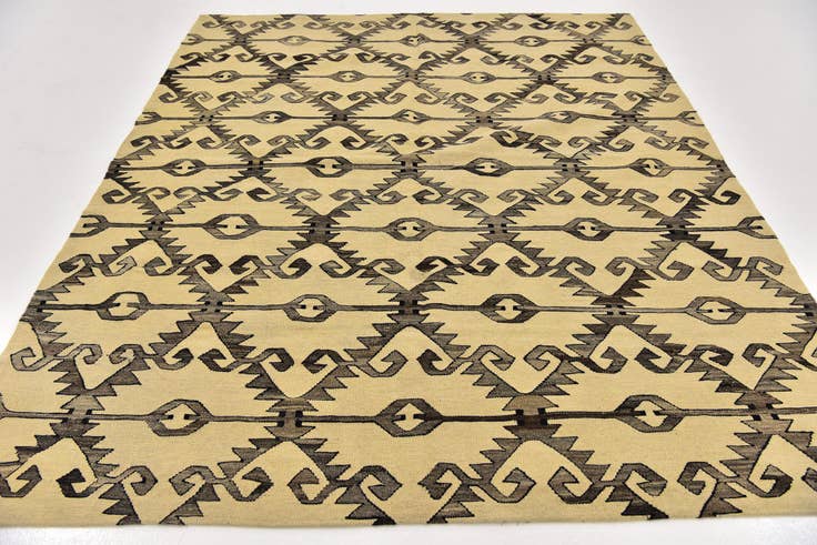 Detail image of 6' 4 x 7' 6 Hand Woven Kilim Modern Wool Square Rug