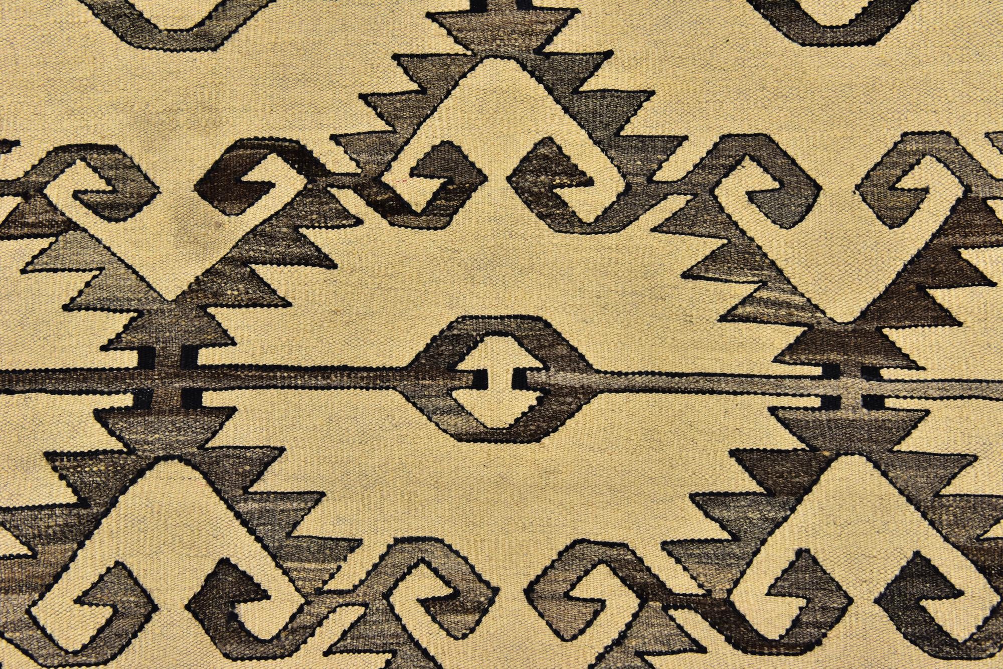 6' 4 x 7' 6 Hand Woven Kilim Modern Wool Square Rug