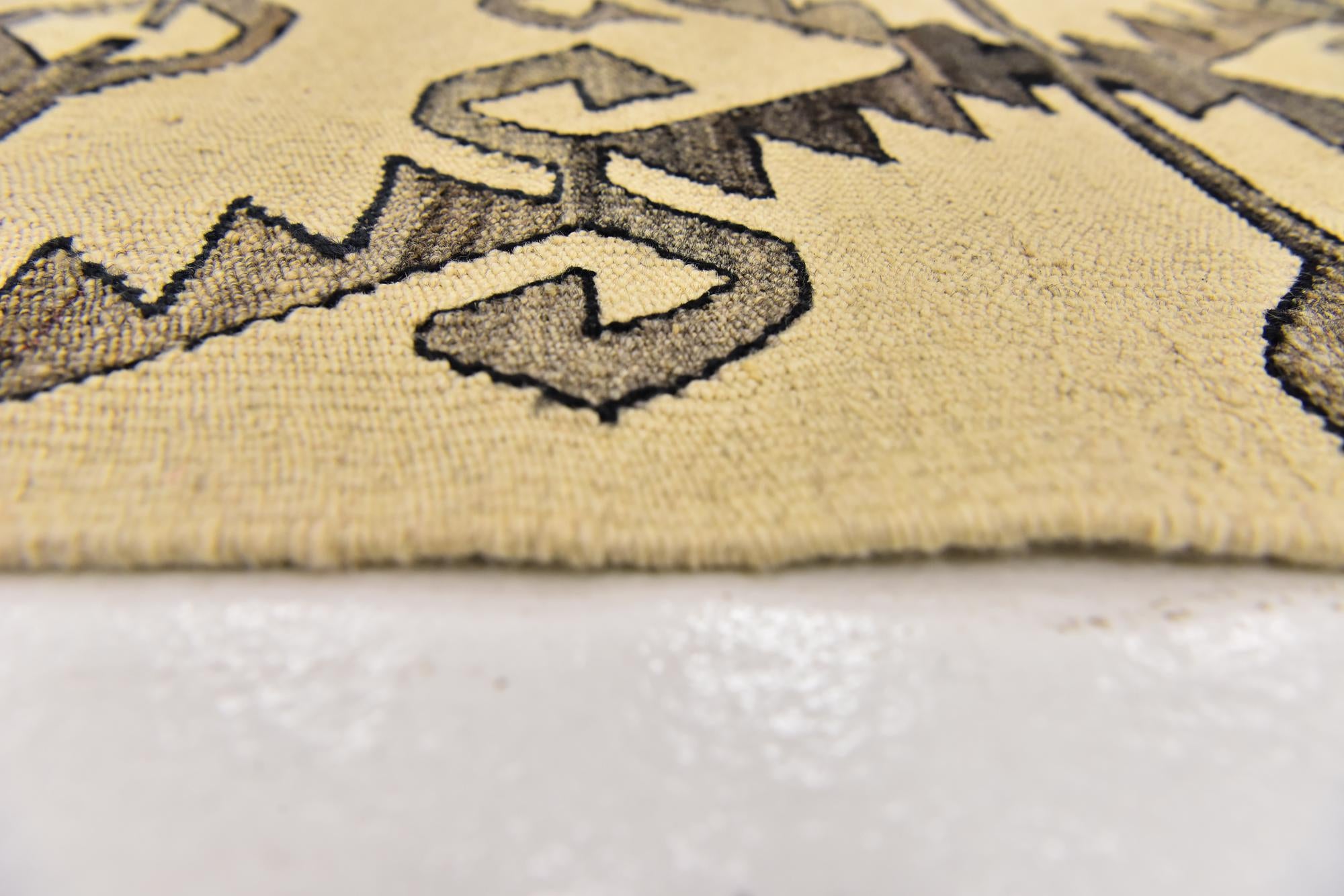 6' 4 x 7' 6 Hand Woven Kilim Modern Wool Square Rug