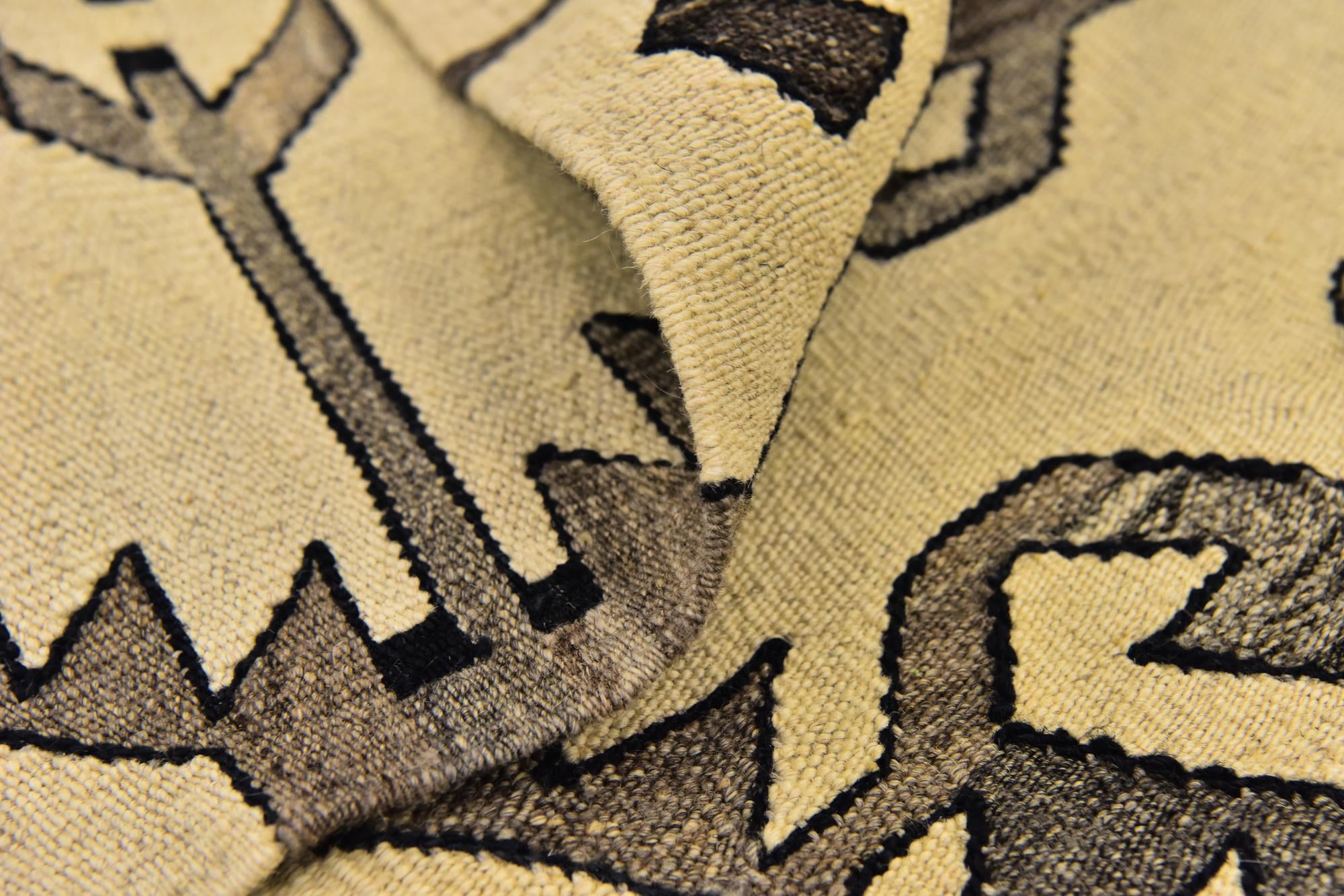 6' 4 x 7' 6 Hand Woven Kilim Modern Wool Square Rug