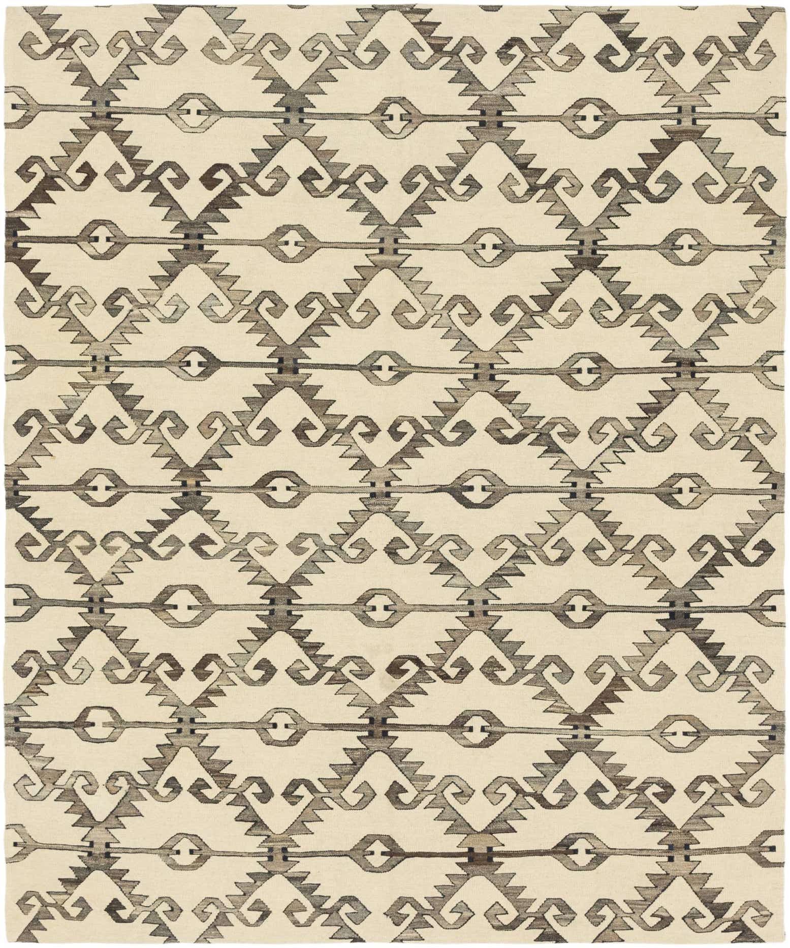 6' 4 x 7' 6 Hand Woven Kilim Modern Wool Square Rug