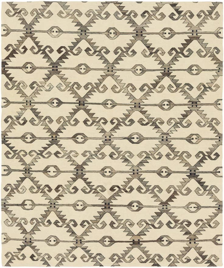 Detail image of 6' 4 x 7' 6 Hand Woven Kilim Modern Wool Square Rug