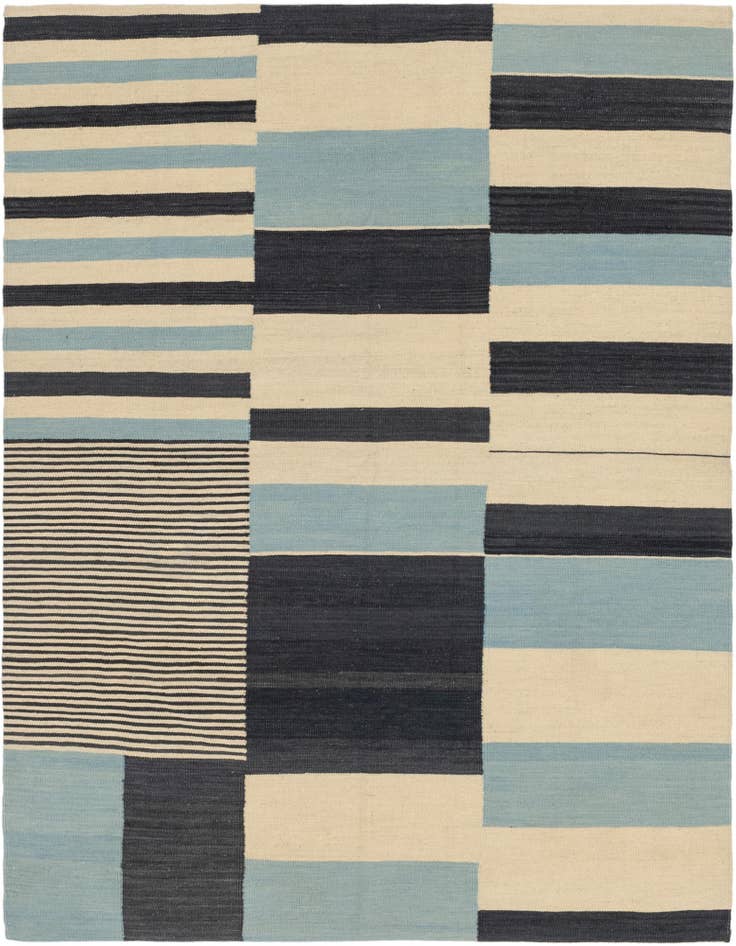 Detail image of 5' 6 x 6' 4 Hand Woven Kilim Modern Wool Square Rug