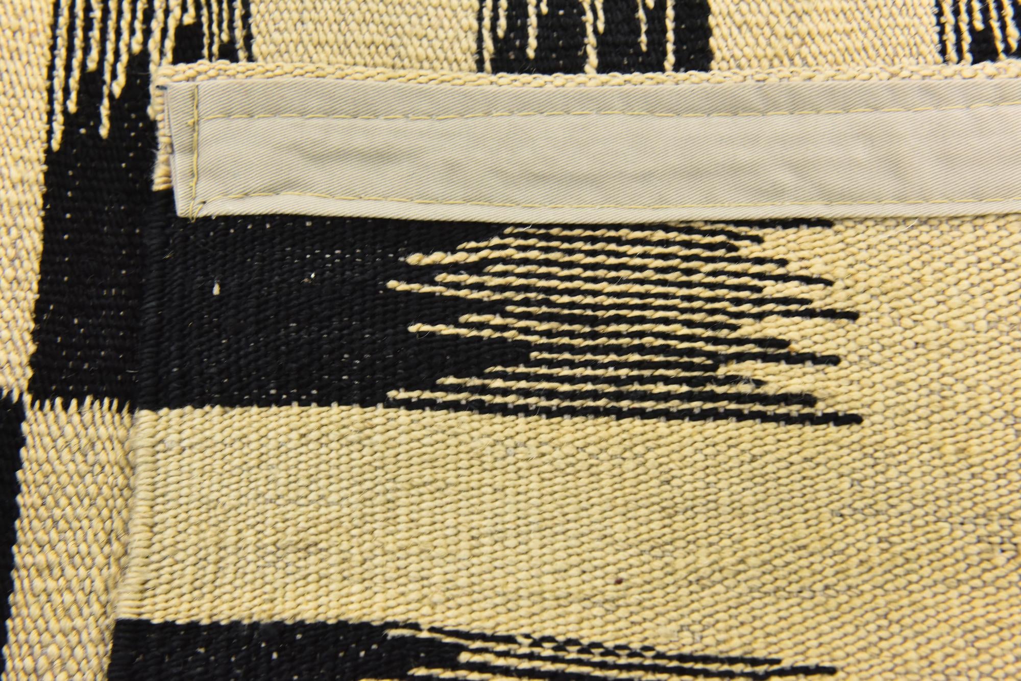 6' 2 x 7' 7 Hand Woven Kilim Modern Wool Square Rug