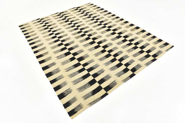 6' 2 x 7' 7 Hand Woven Kilim Modern Wool Square Rug