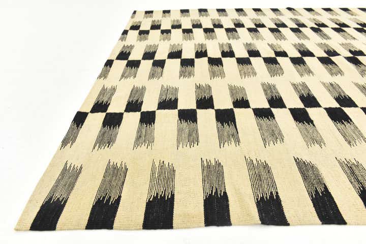 6' 2 x 7' 7 Hand Woven Kilim Modern Wool Square Rug