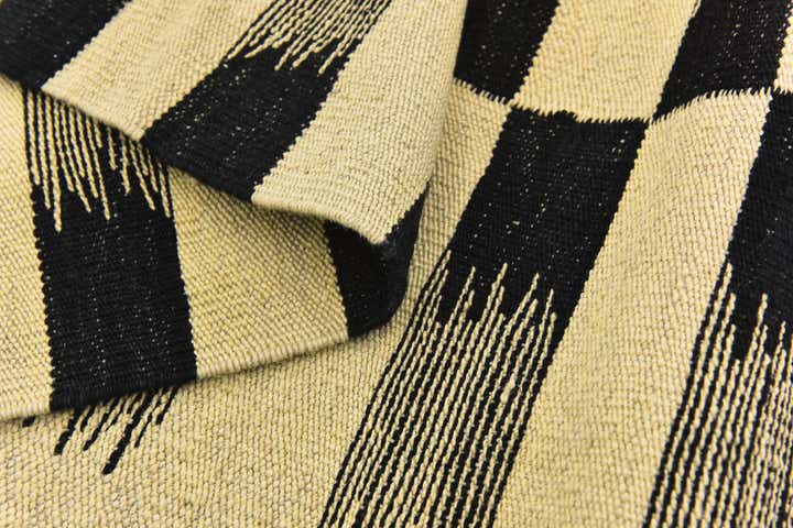 6' 2 x 7' 7 Hand Woven Kilim Modern Wool Square Rug