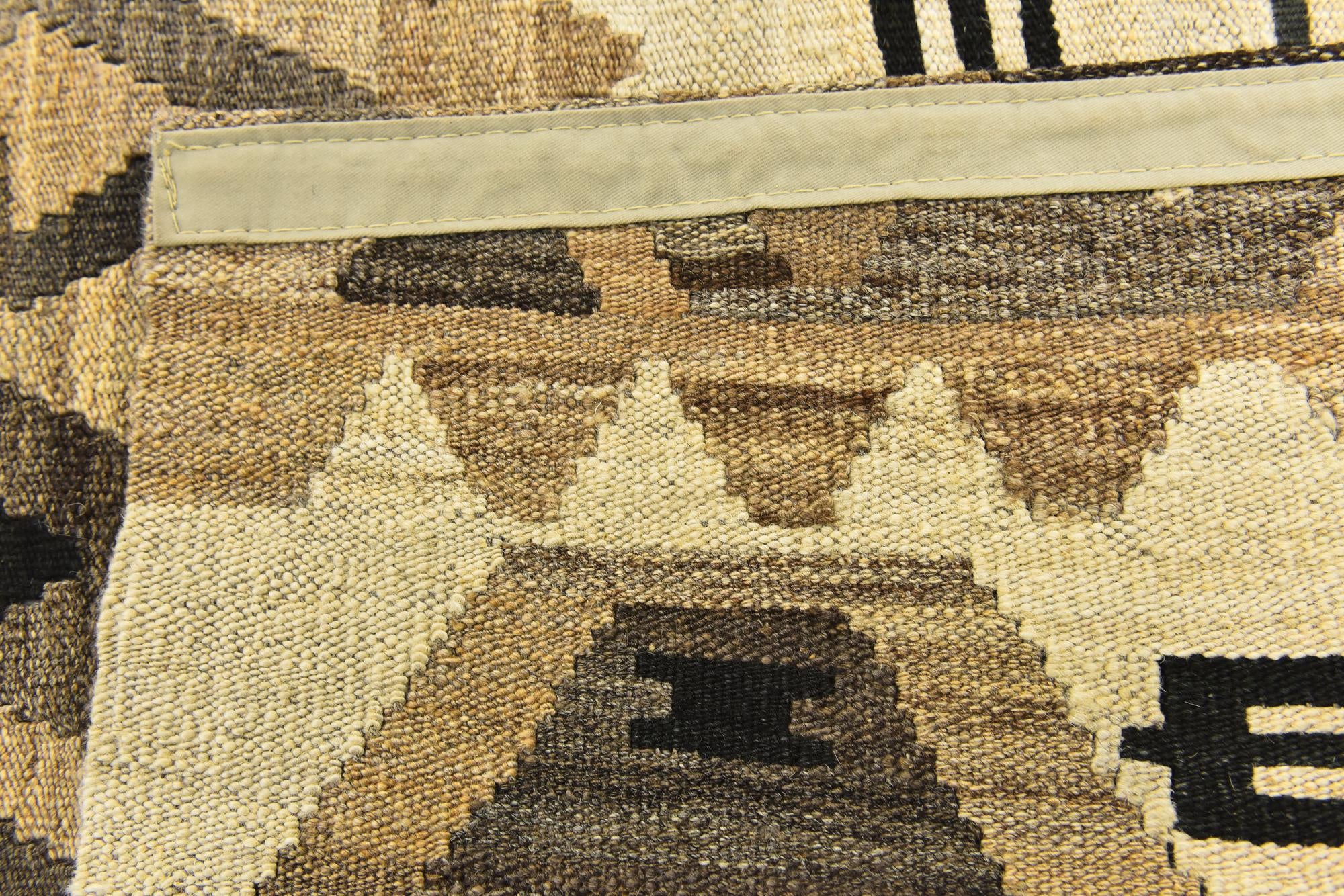 6' x 7' 3 Hand Woven Kilim Modern Wool Square Rug