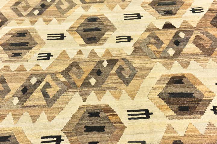 6' x 7' 3 Hand Woven Kilim Modern Wool Square Rug
