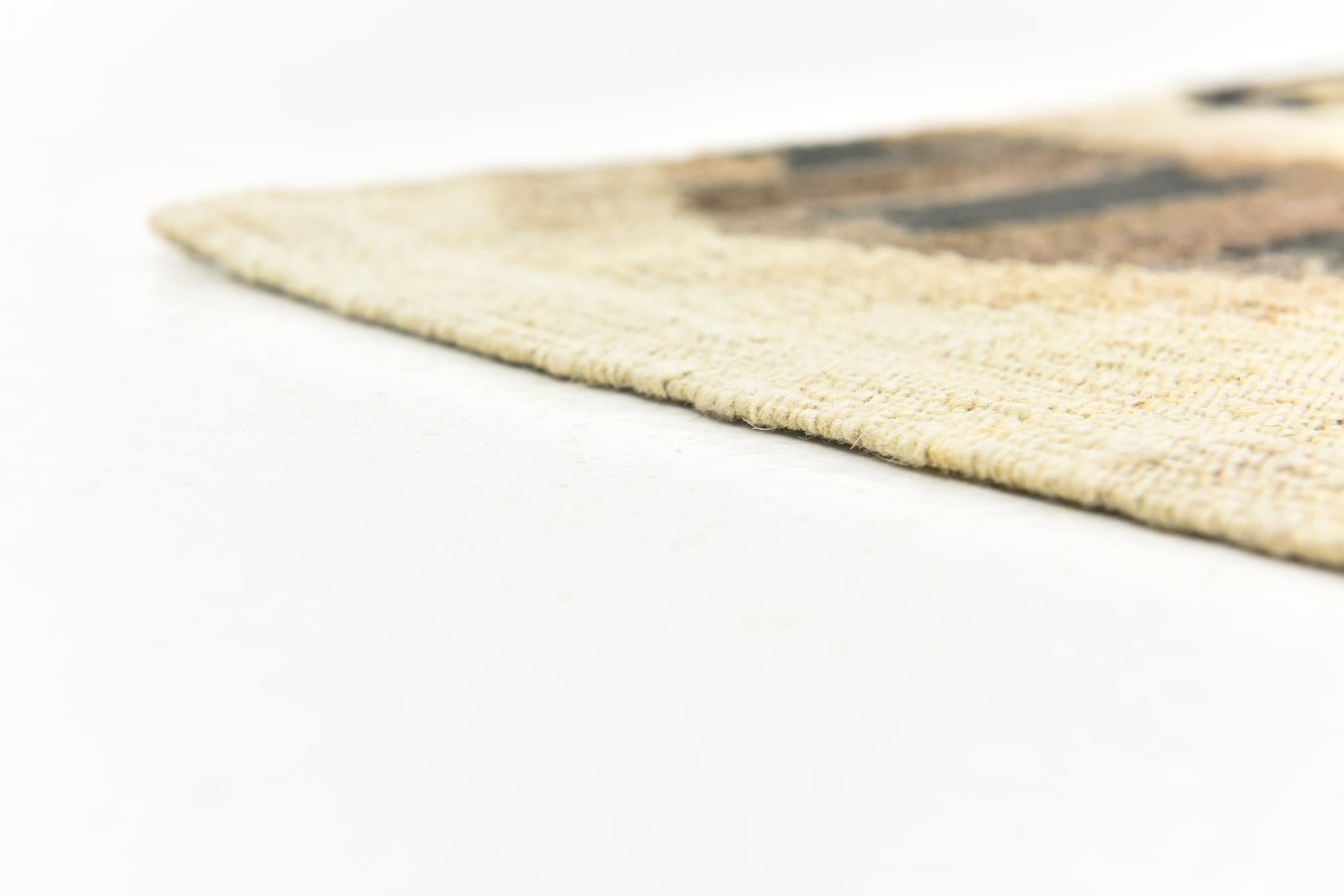 6' x 7' 3 Hand Woven Kilim Modern Wool Square Rug