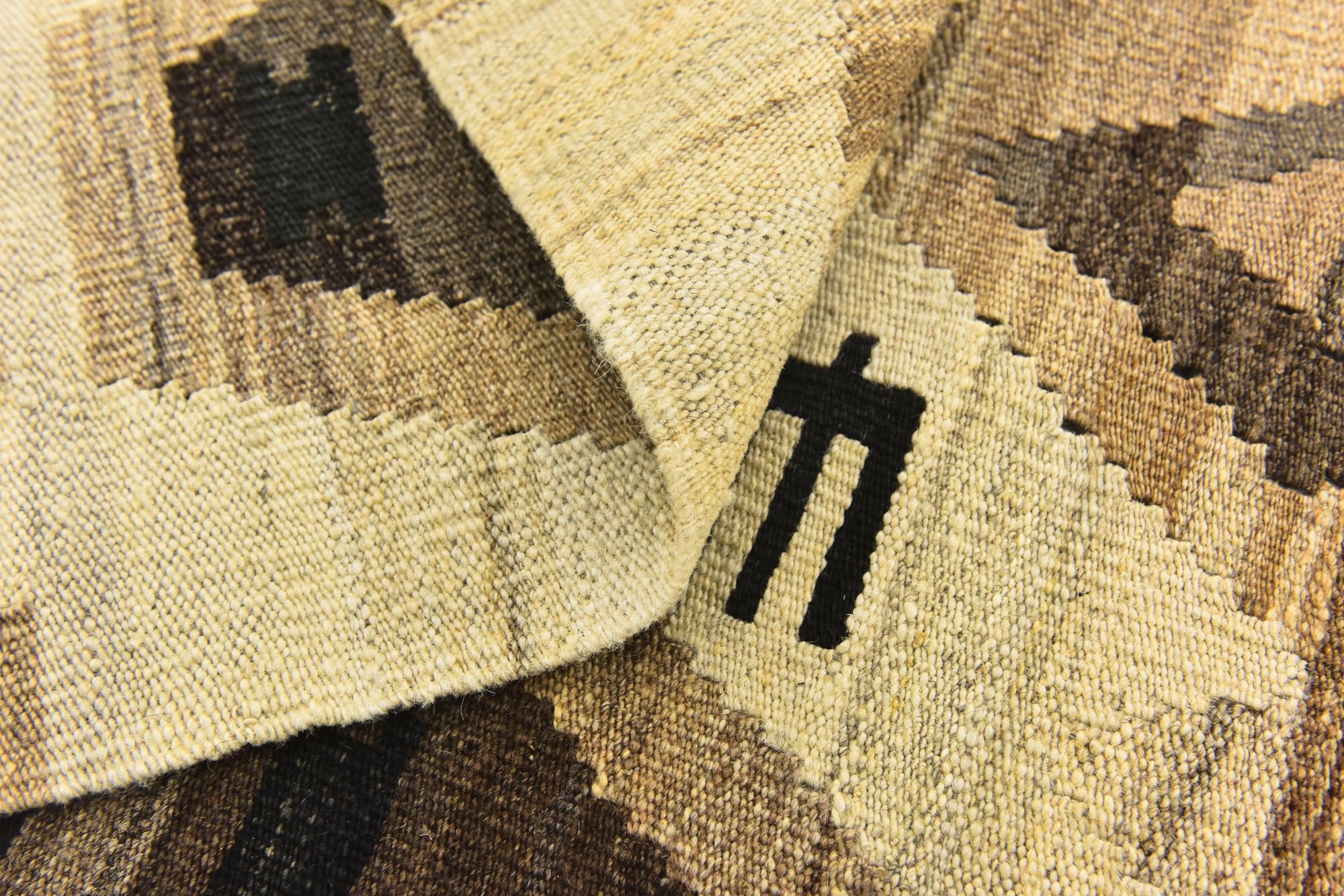 6' x 7' 3 Hand Woven Kilim Modern Wool Square Rug