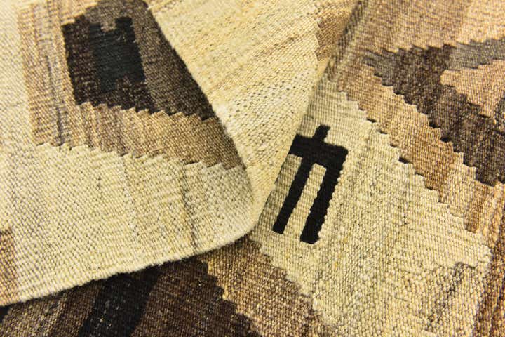 6' x 7' 3 Hand Woven Kilim Modern Wool Square Rug