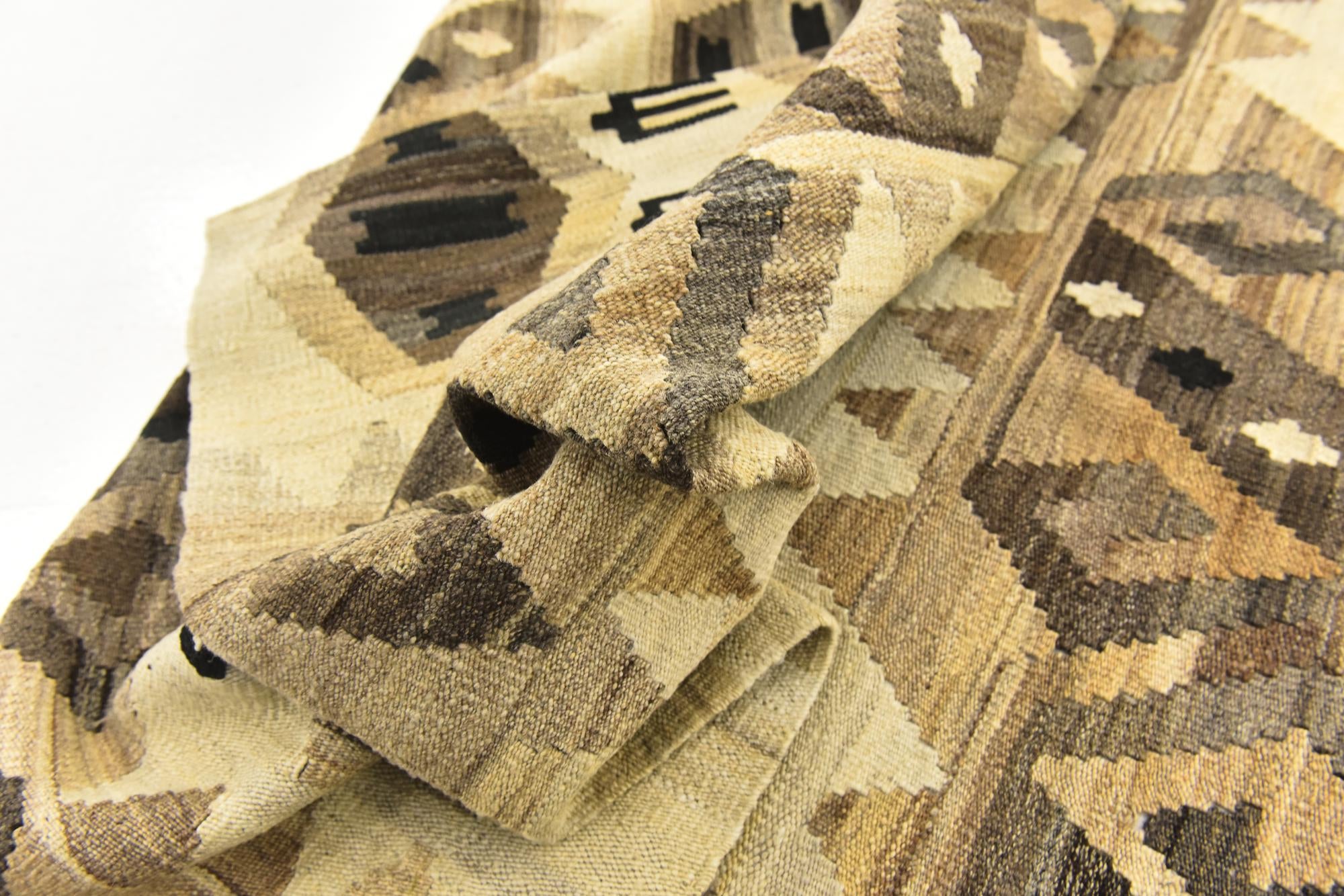 6' x 7' 3 Hand Woven Kilim Modern Wool Square Rug