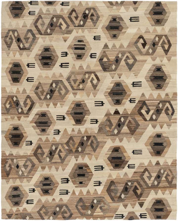 6' x 7' 3 Hand Woven Kilim Modern Wool Square Rug