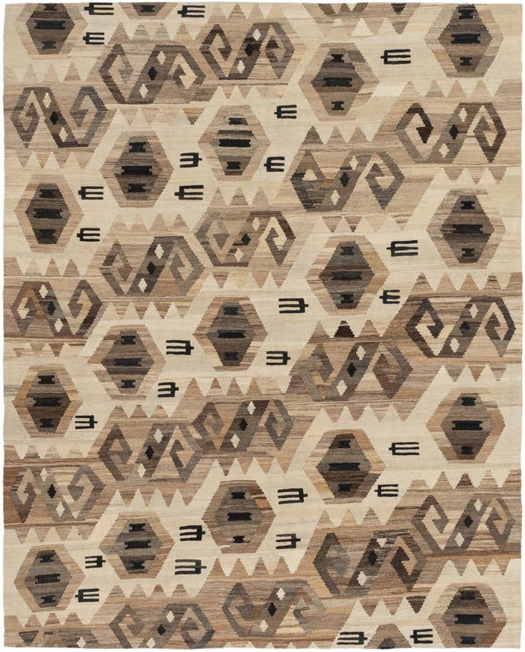 Detail image of 6' x 7' 3 Hand Woven Kilim Modern Wool Square Rug