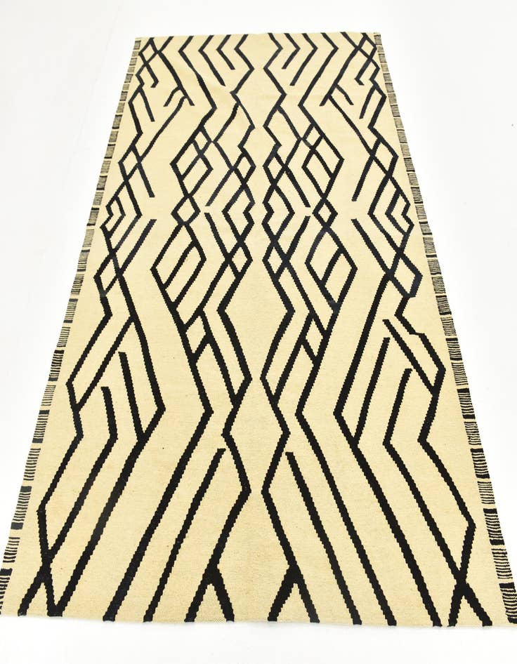Detail image of 6' x 7' 4 Hand Woven Kilim Modern Wool Square Rug