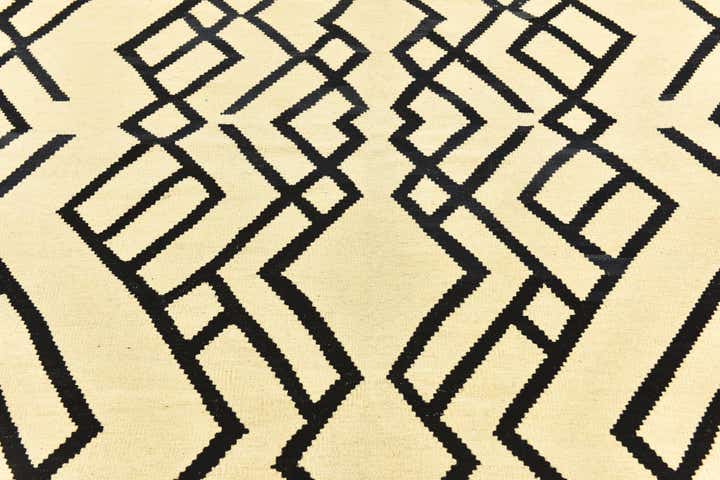 6' x 7' 4 Hand Woven Kilim Modern Wool Square Rug