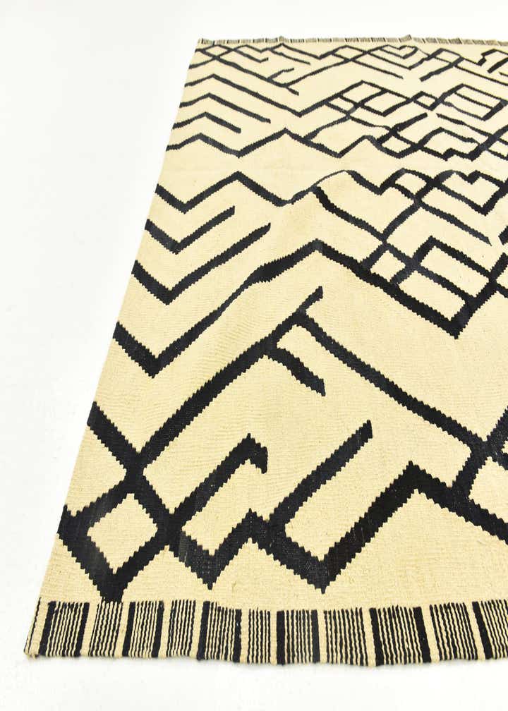 6' x 7' 4 Hand Woven Kilim Modern Wool Square Rug