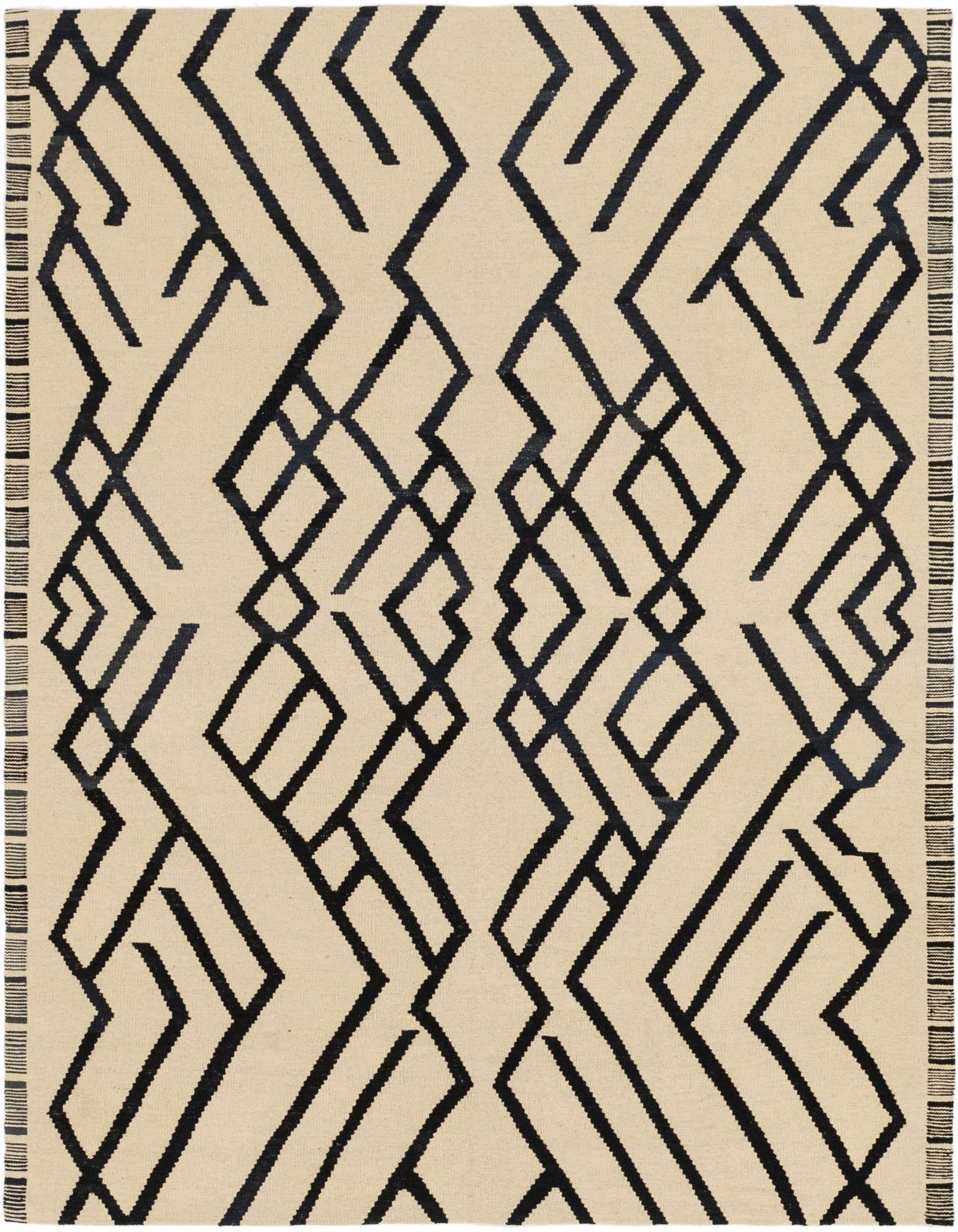 6' x 7' 4 Hand Woven Kilim Modern Wool Square Rug