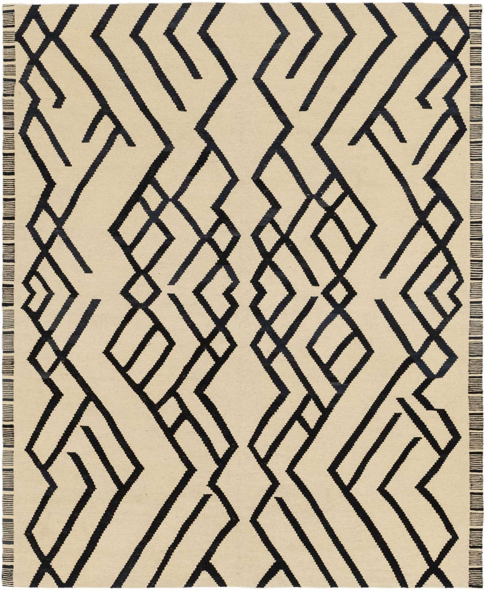 6' x 7' 4 Hand Woven Kilim Modern Wool Square Rug