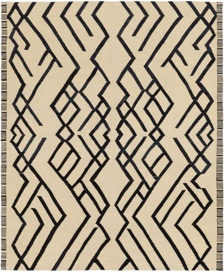 6' x 7' 4 Hand Woven Kilim Modern Wool Square Rug