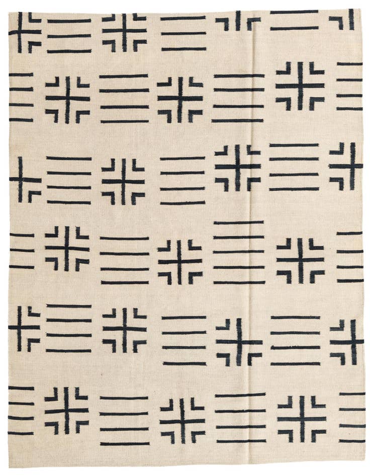 Detail image of 5' 3 x 6' 6 Hand Woven Kilim Modern Wool Square Rug
