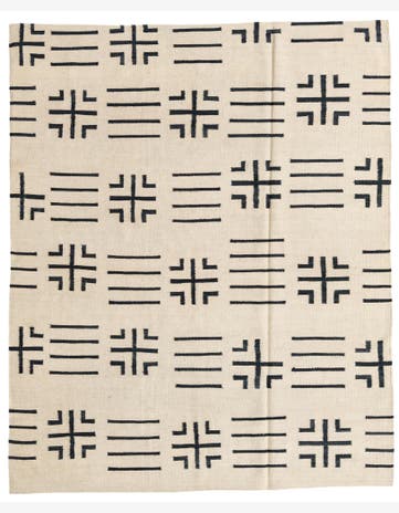 5' 3 x 6' 6 Hand Woven Kilim Modern Wool Square Rug