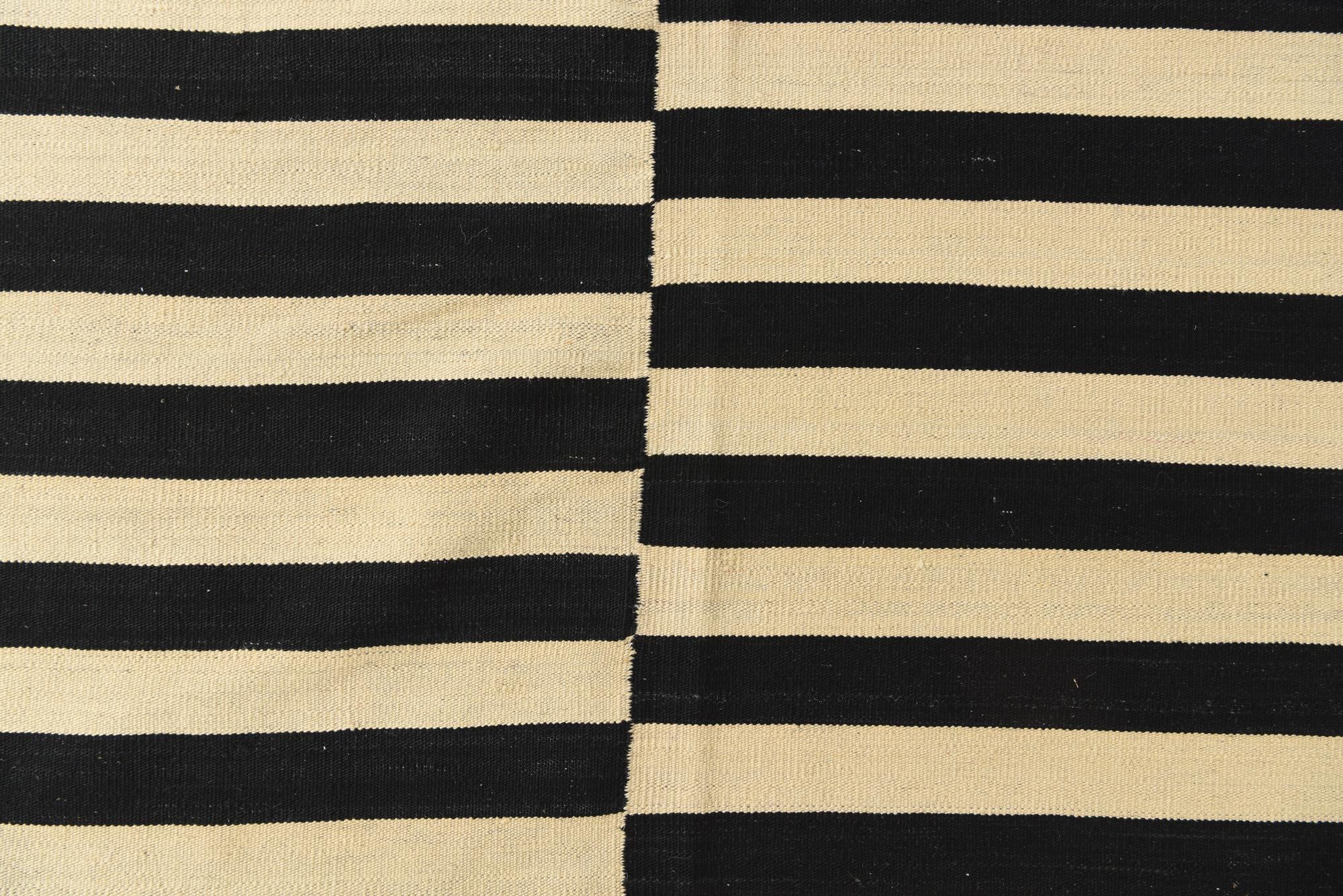 11' x 12' 3 Hand Woven Kilim Modern Wool Square Rug