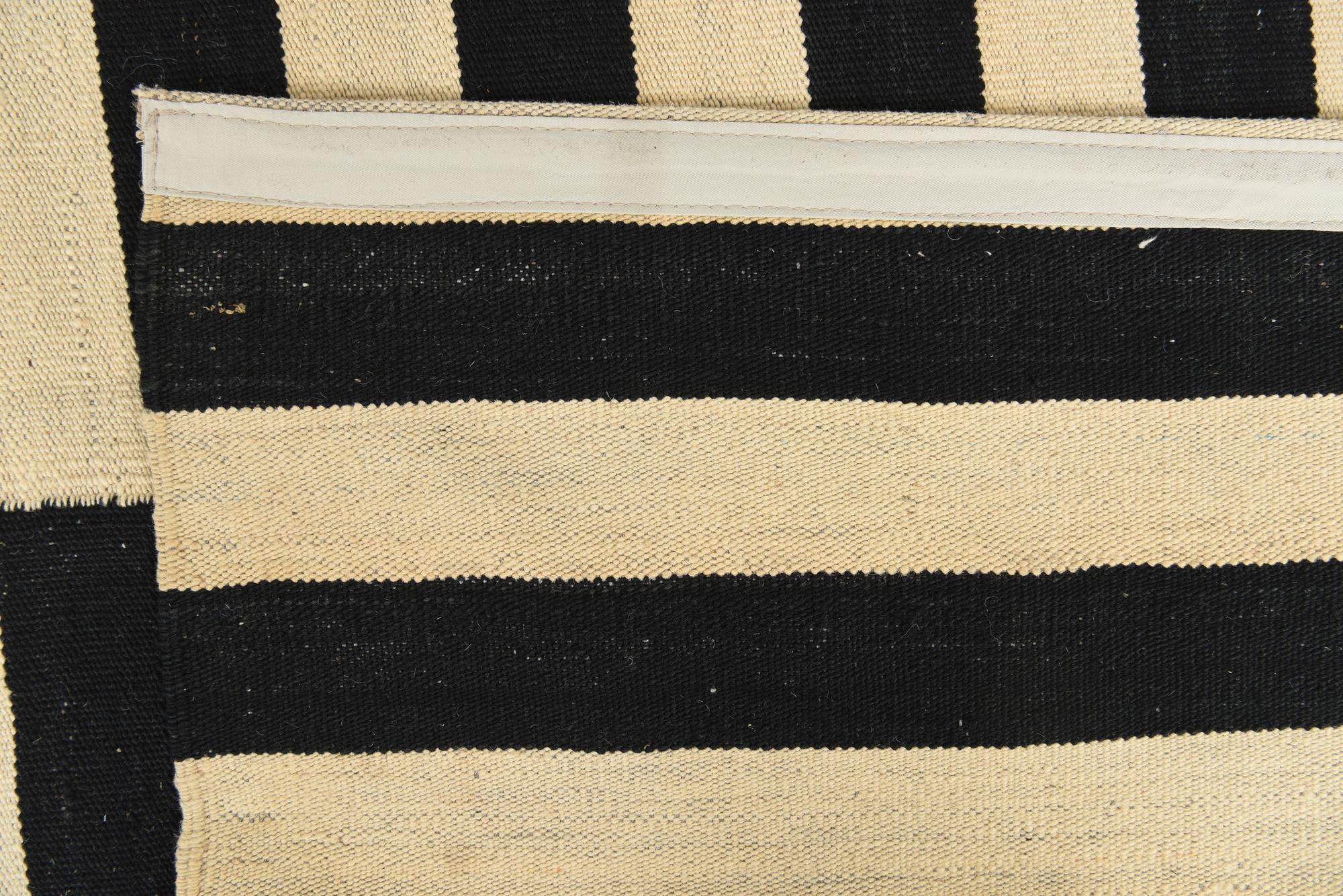 11' x 12' 3 Hand Woven Kilim Modern Wool Square Rug