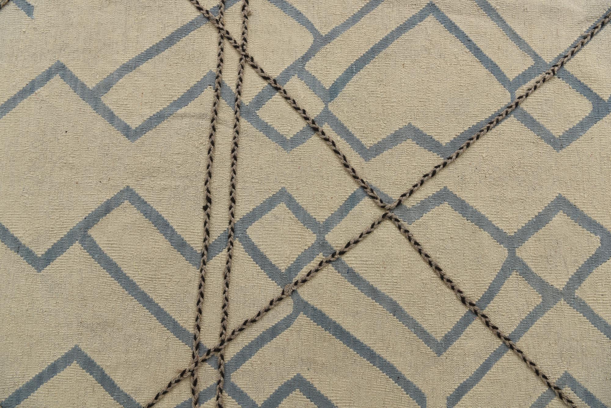 8' 3 x 8' 5 Hand Woven Kilim Modern Wool Square Rug