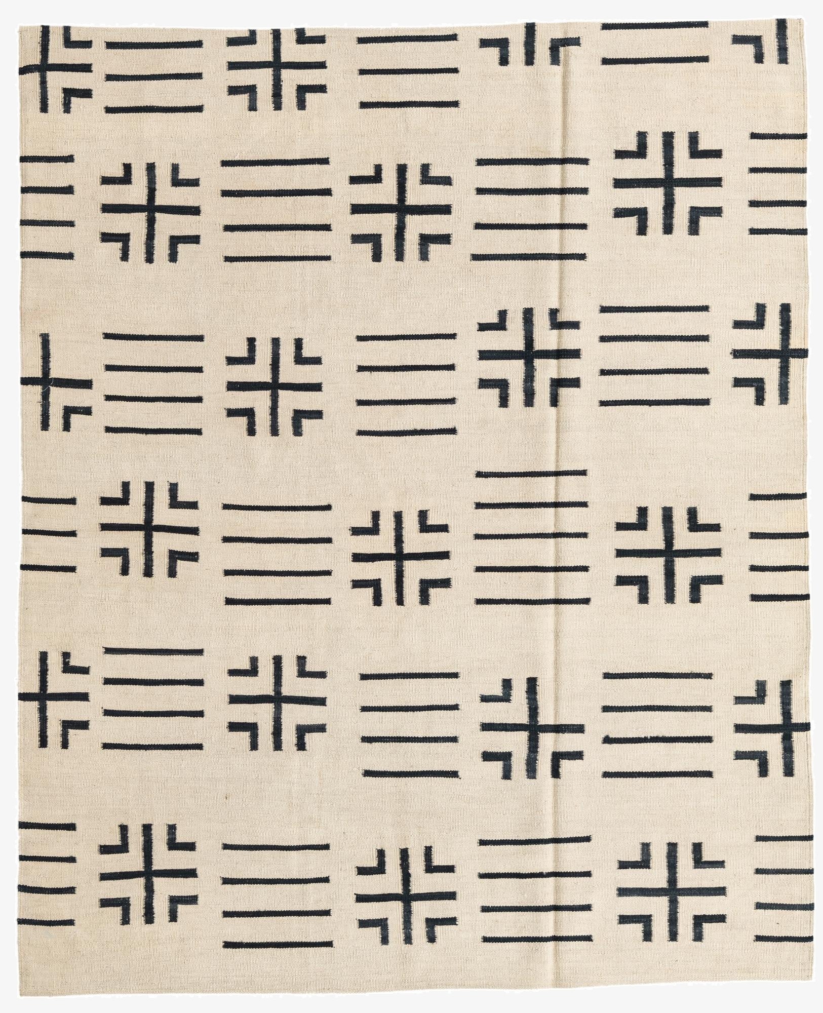 5' 3 x 6' 6  Hand Woven Kilim Modern Wool Square Rug